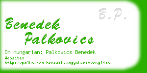 benedek palkovics business card